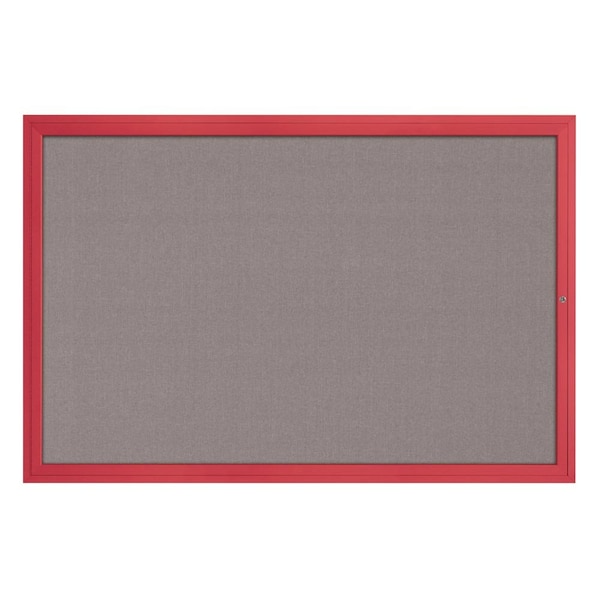 Hinge-less Radius Corkboard, 24"x36", Satin Alum Frame/Cloud